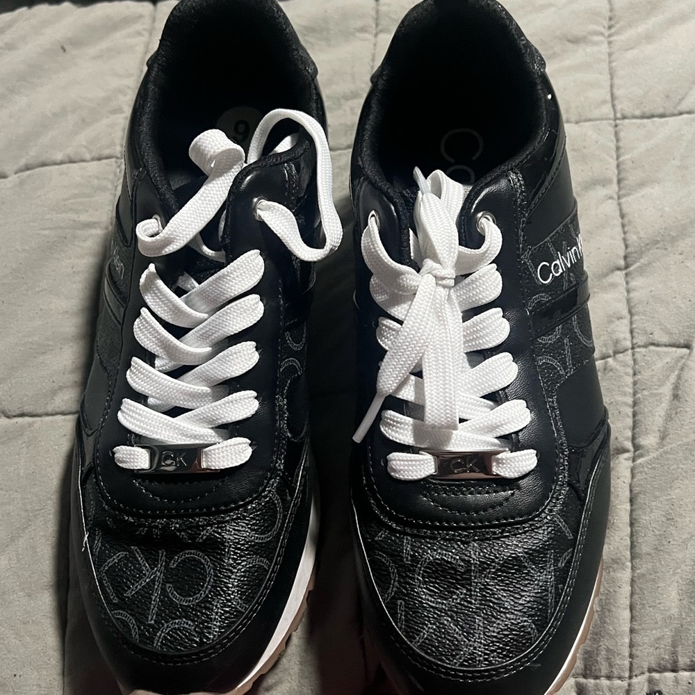 Calvin Klein Black and White Logo Sneakers